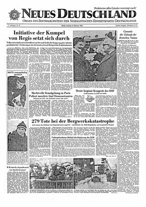 Neues Deutschland Online-Archiv vom 09.02.1962