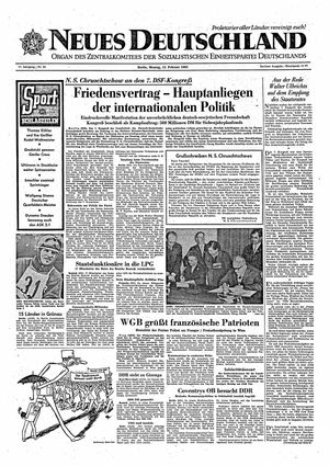 Neues Deutschland Online-Archiv vom 12.02.1962