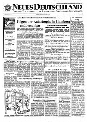 Neues Deutschland Online-Archiv vom 19.02.1962
