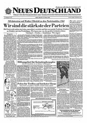 Neues Deutschland Online-Archiv vom 21.02.1962