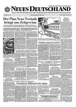 Neues Deutschland Online-Archiv vom 22.02.1962