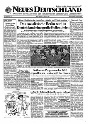 Neues Deutschland Online-Archiv vom 23.02.1962