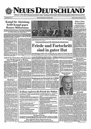 Neues Deutschland Online-Archiv vom 24.02.1962