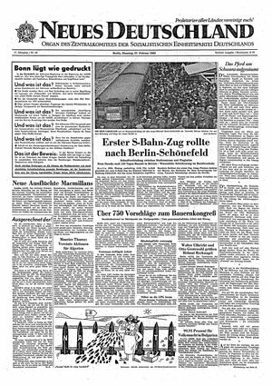 Neues Deutschland Online-Archiv vom 27.02.1962
