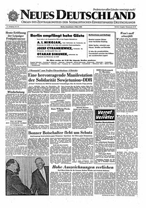 Neues Deutschland Online-Archiv vom 03.03.1962