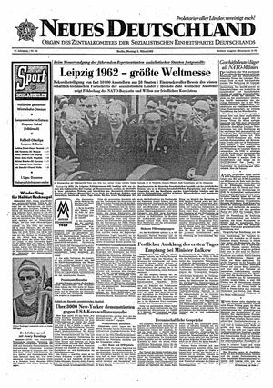 Neues Deutschland Online-Archiv vom 05.03.1962