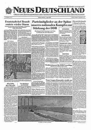 Neues Deutschland Online-Archiv vom 01.04.1962