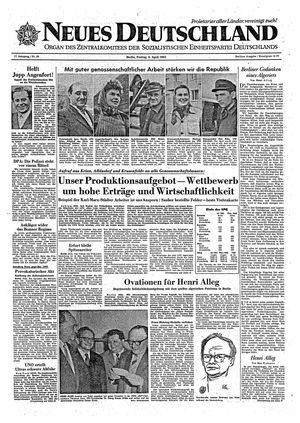 Neues Deutschland Online-Archiv vom 06.04.1962