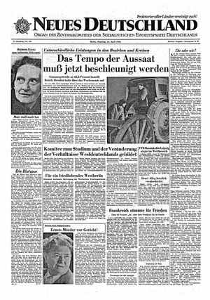 Neues Deutschland Online-Archiv vom 10.04.1962