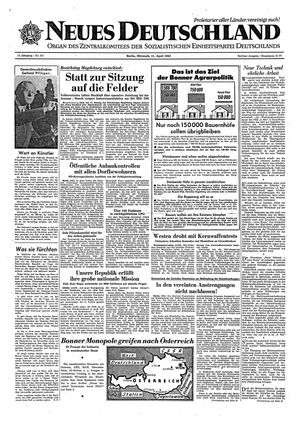 Neues Deutschland Online-Archiv vom 11.04.1962