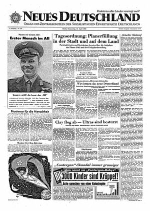 Neues Deutschland Online-Archiv vom 12.04.1962