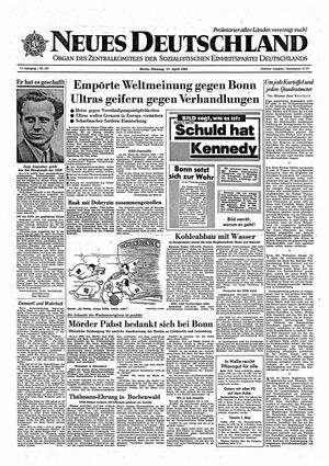 Neues Deutschland Online-Archiv vom 17.04.1962