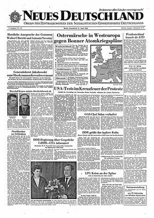 Neues Deutschland Online-Archiv vom 21.04.1962