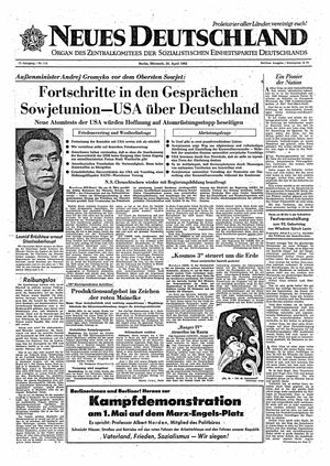 Neues Deutschland Online-Archiv vom 25.04.1962