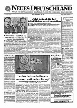 Neues Deutschland Online-Archiv vom 26.04.1962