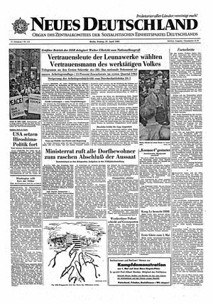Neues Deutschland Online-Archiv vom 27.04.1962