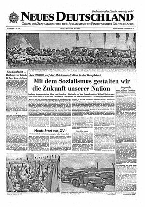 Neues Deutschland Online-Archiv vom 02.05.1962