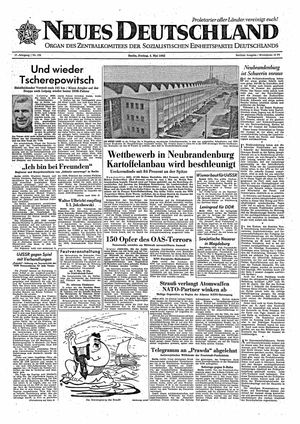 Neues Deutschland Online-Archiv vom 04.05.1962