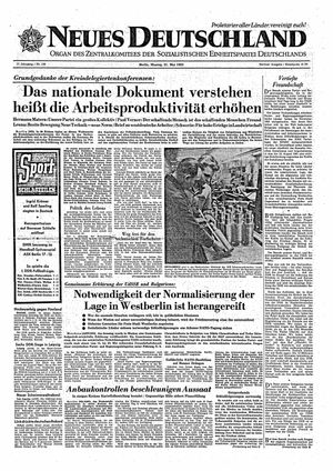Neues Deutschland Online-Archiv vom 21.05.1962