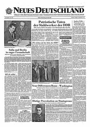 Neues Deutschland Online-Archiv vom 24.05.1962