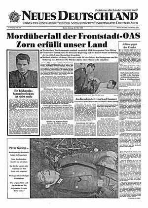 Neues Deutschland Online-Archiv vom 25.05.1962