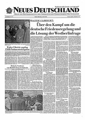 Neues Deutschland Online-Archiv vom 27.06.1962