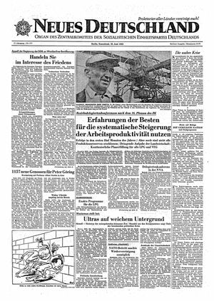 Neues Deutschland Online-Archiv vom 30.06.1962