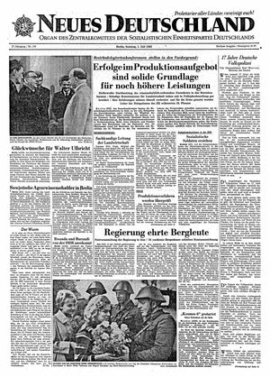 Neues Deutschland Online-Archiv vom 01.07.1962
