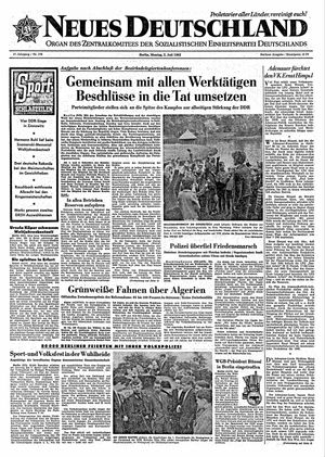 Neues Deutschland Online-Archiv vom 02.07.1962