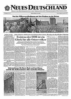 Neues Deutschland Online-Archiv vom 08.07.1962