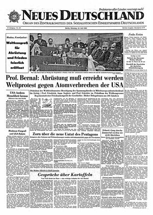 Neues Deutschland Online-Archiv vom 10.07.1962