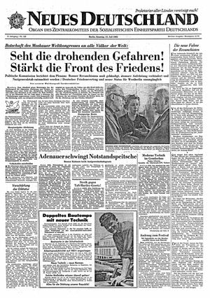 Neues Deutschland Online-Archiv vom 15.07.1962