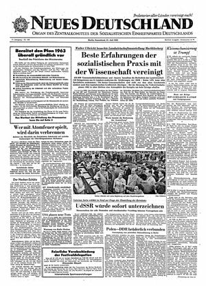 Neues Deutschland Online-Archiv vom 21.07.1962