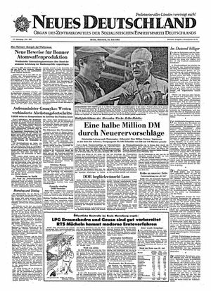 Neues Deutschland Online-Archiv vom 25.07.1962