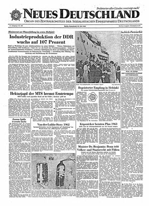 Neues Deutschland Online-Archiv vom 28.07.1962