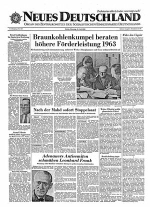 Neues Deutschland Online-Archiv vom 31.07.1962