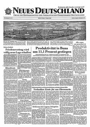 Neues Deutschland Online-Archiv vom 03.08.1962