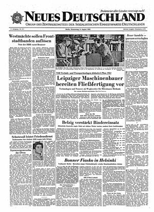 Neues Deutschland Online-Archiv vom 09.08.1962