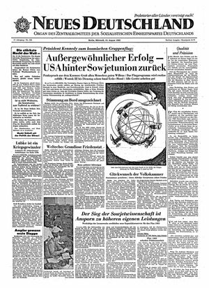 Neues Deutschland Online-Archiv vom 15.08.1962