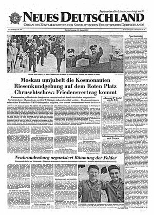 Neues Deutschland Online-Archiv vom 19.08.1962