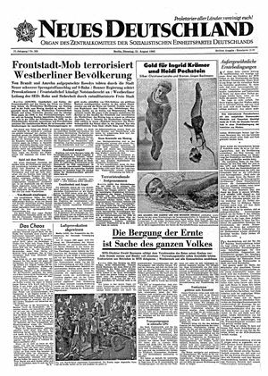 Neues Deutschland Online-Archiv vom 21.08.1962