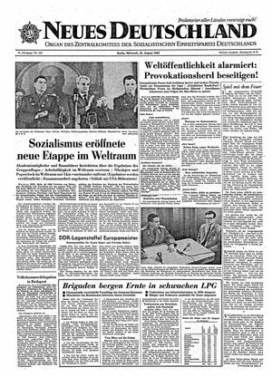 Neues Deutschland Online-Archiv vom 22.08.1962