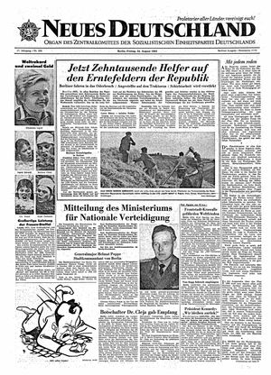 Neues Deutschland Online-Archiv vom 24.08.1962