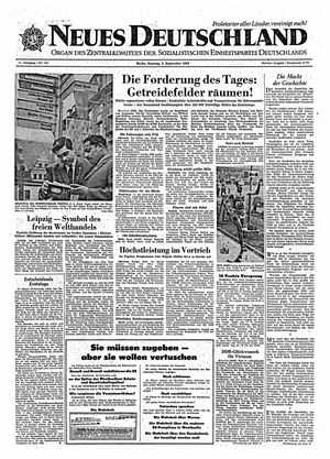 Neues Deutschland Online-Archiv vom 02.09.1962