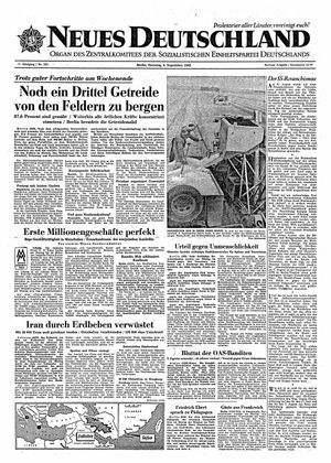 Neues Deutschland Online-Archiv vom 04.09.1962
