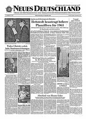 Neues Deutschland Online-Archiv vom 13.09.1962