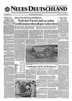 Neues Deutschland Online-Archiv vom 22.09.1962