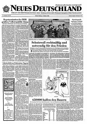 Neues Deutschland Online-Archiv vom 01.10.1962