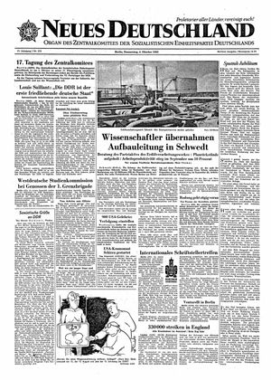 Neues Deutschland Online-Archiv vom 04.10.1962