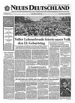 Neues Deutschland Online-Archiv vom 08.10.1962